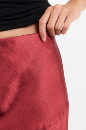 Liberal Paprika Satin Bias Maxi Skirt