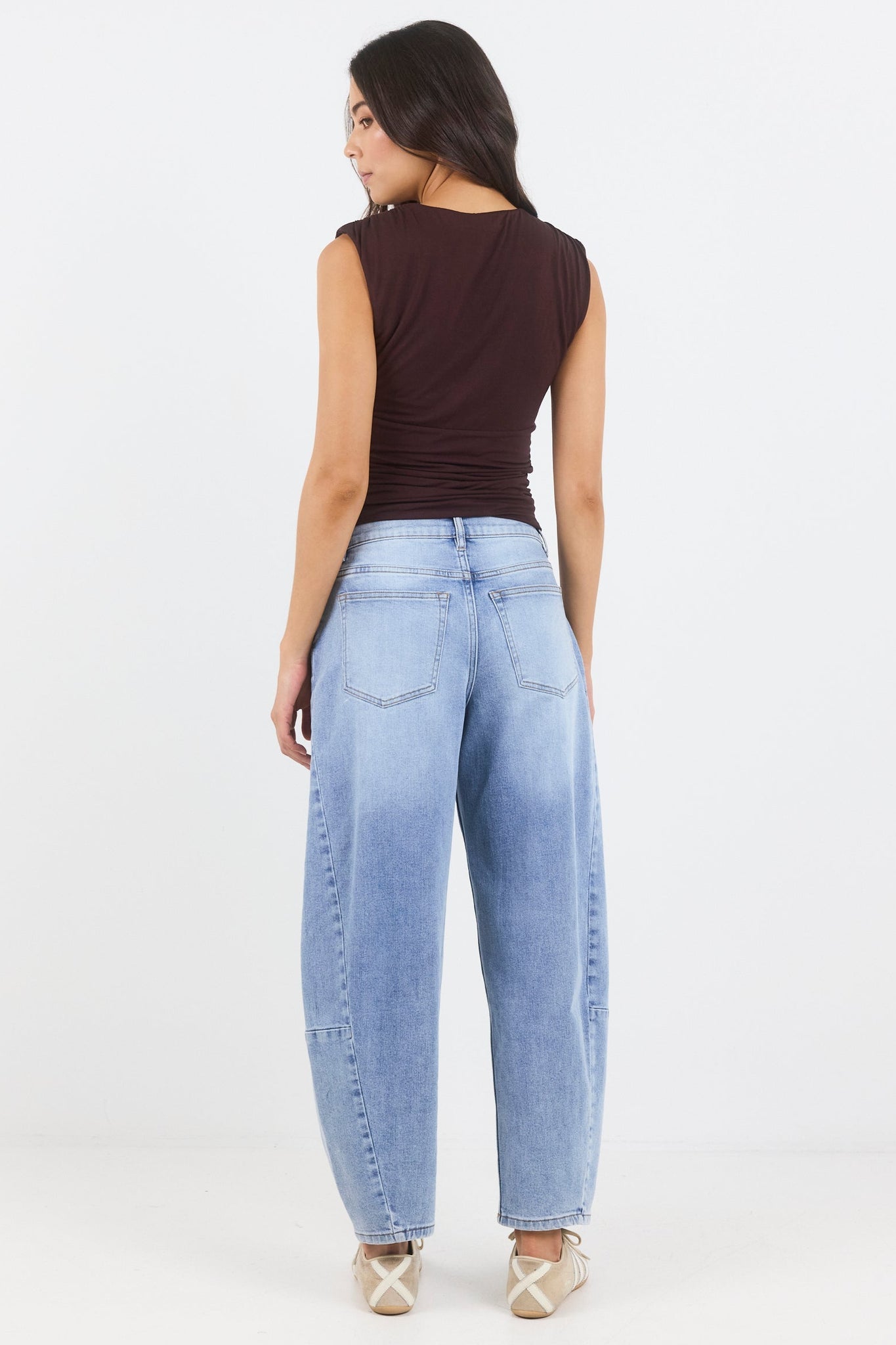 Graduate Light Blue Stretch Barrel Jeans