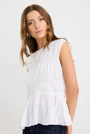 Context Ivory Linen Relaxed Sleeveless Top