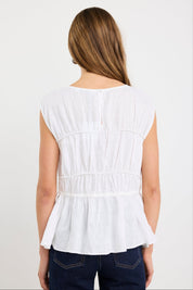 Context Ivory Linen Relaxed Sleeveless Top