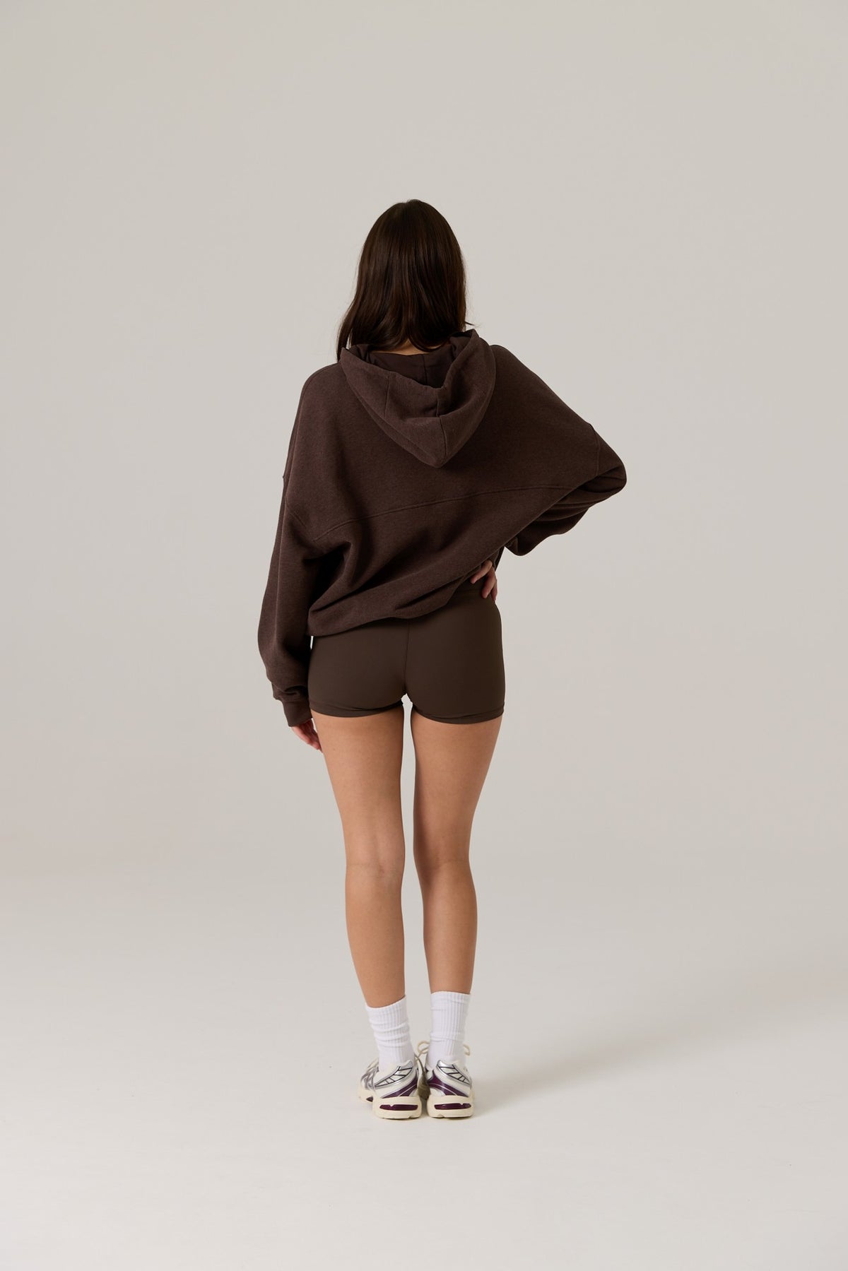 Remy Zip Through Fleece Hoody Vintage Dark Truffle