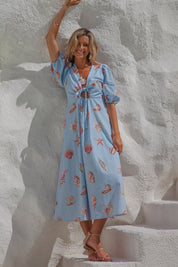 Corsica Shell Maxi Dress - Blue