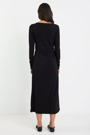 Course Black Cross Front LS Maxi Dress