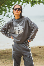 Daytona Long Sleeve Top Washed Black