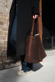 Suede Cabas Tote Chocolate