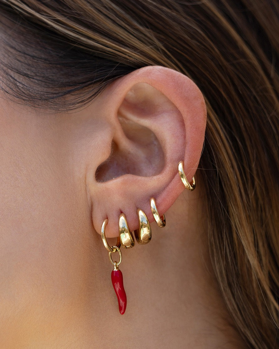 Cornicello Red Charm Earrings