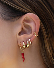 Cornicello Red Charm Earrings