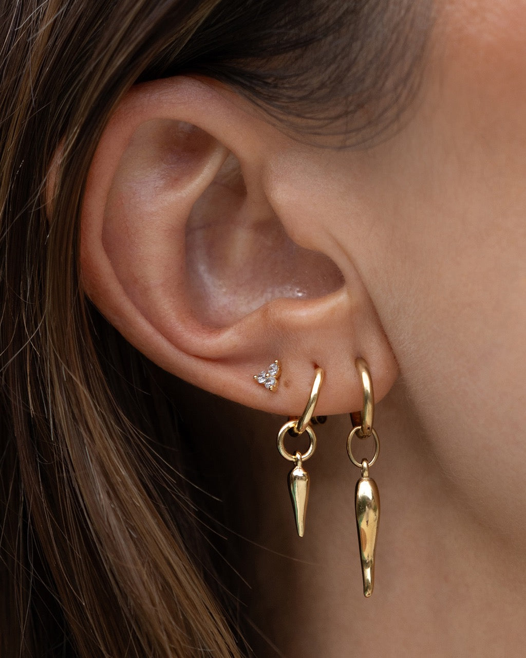 Cassia Stud Earrings - Stone