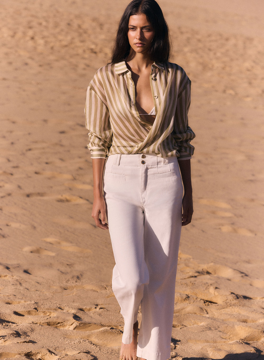 Sahara Shirt Sage Stripe