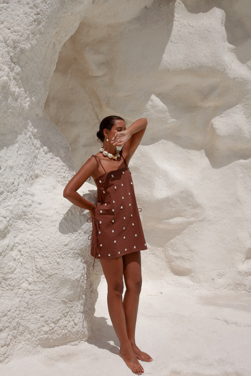 Dede Cowrie Shell Beaded Dress