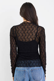 Giving Black Lace Long Sleeve Top