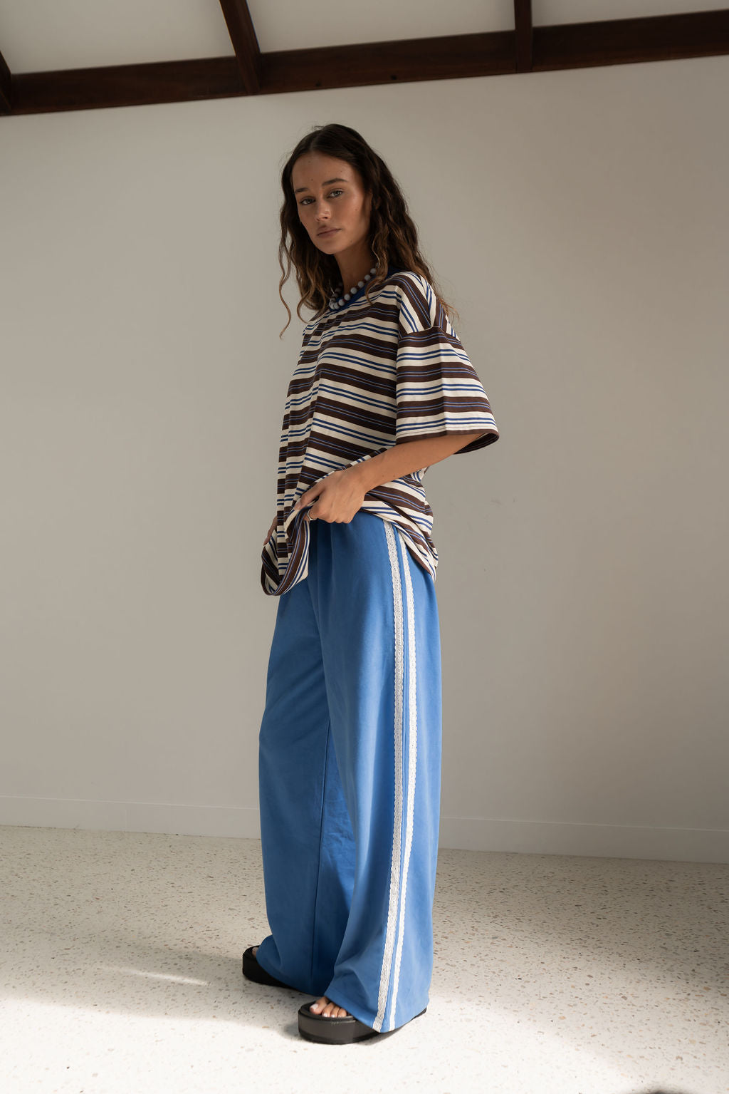 Scotti Tee Blue Brown