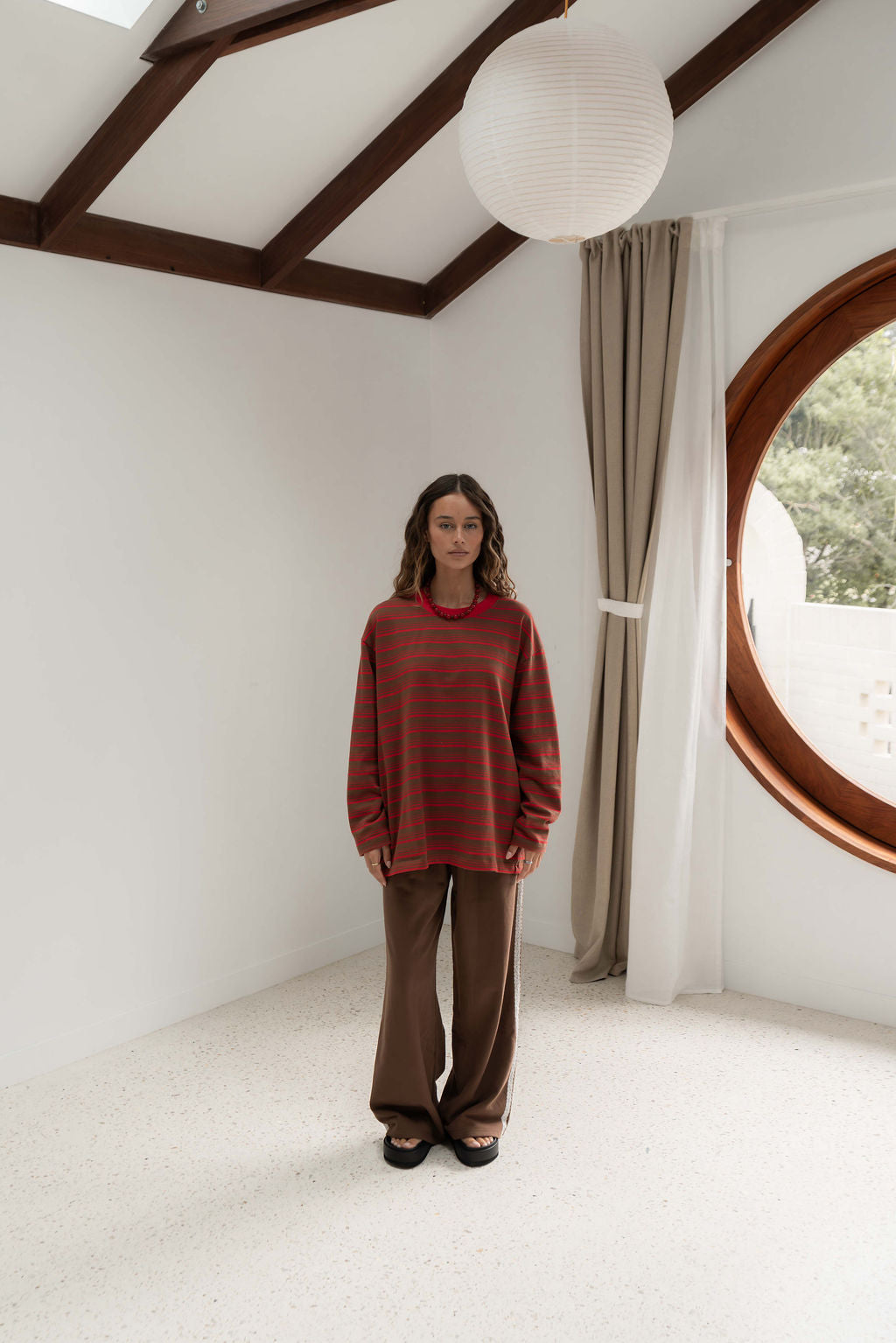 Andi Long Sleeve Red Brown