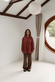 Andi Long Sleeve Red Brown
