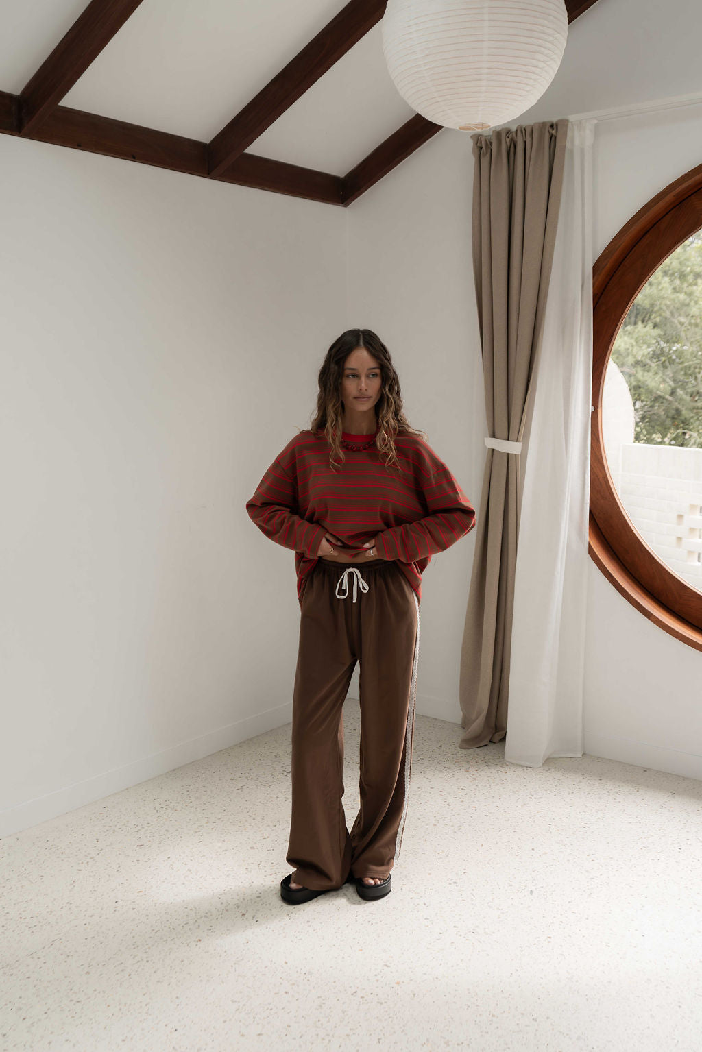Andi Long Sleeve Red Brown