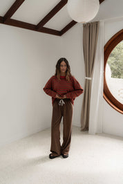 Andi Long Sleeve Red Brown
