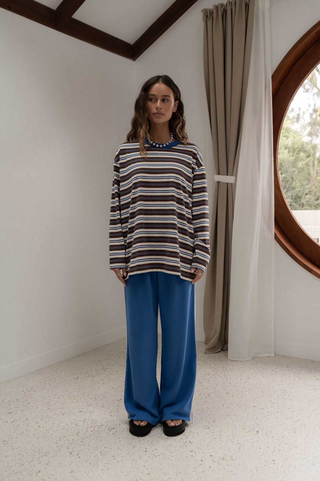 Andi Long Sleeve Blue Brown