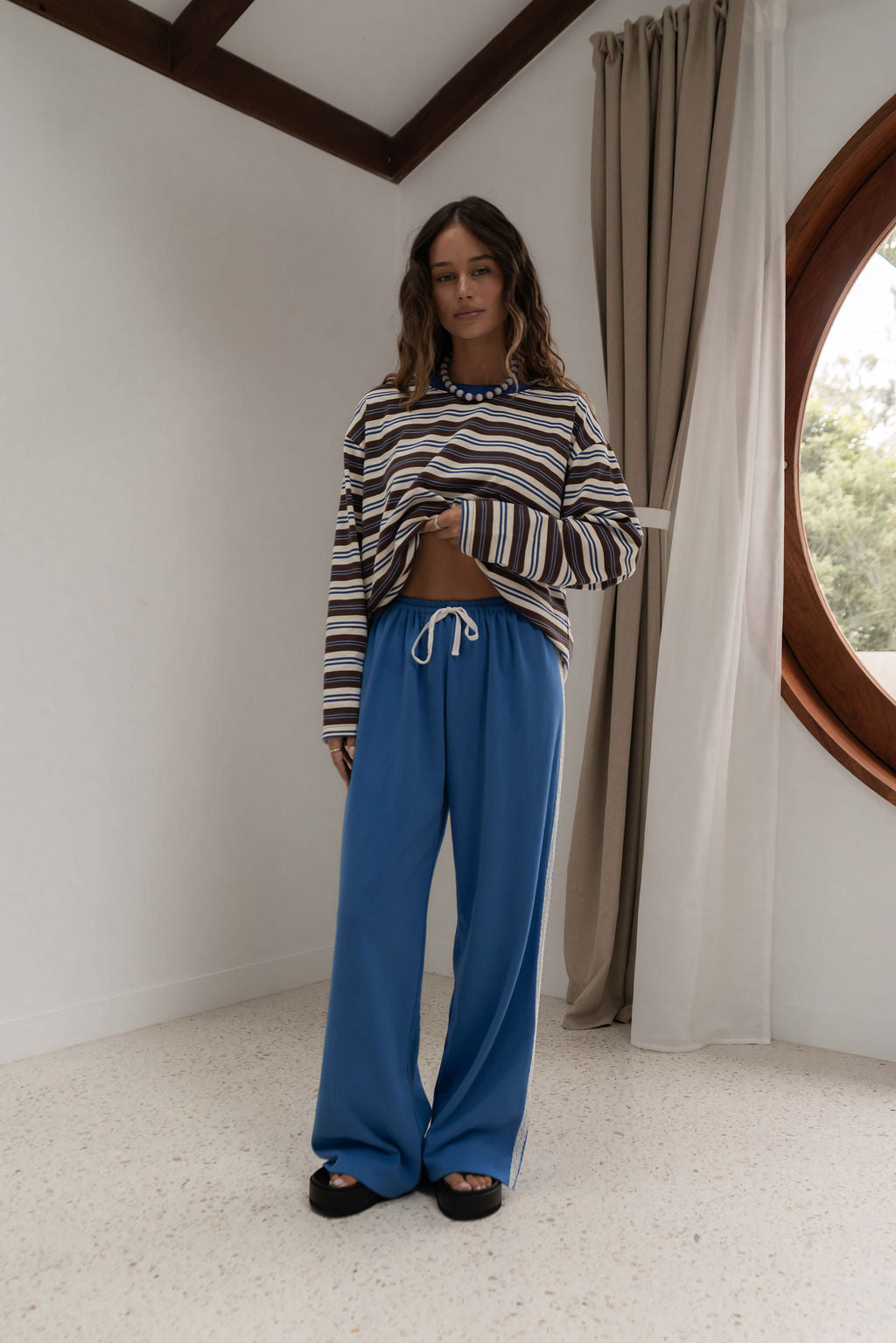 Andi Long Sleeve Blue Brown