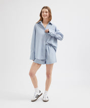 Striped Linen Shorts - Blue Stripe
