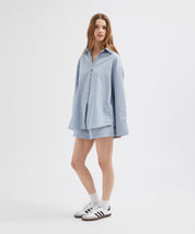 Striped Linen Shorts - Blue Stripe