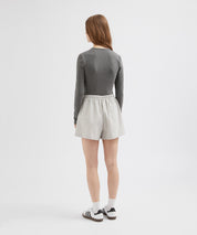 Striped Linen Shorts - White Stripe