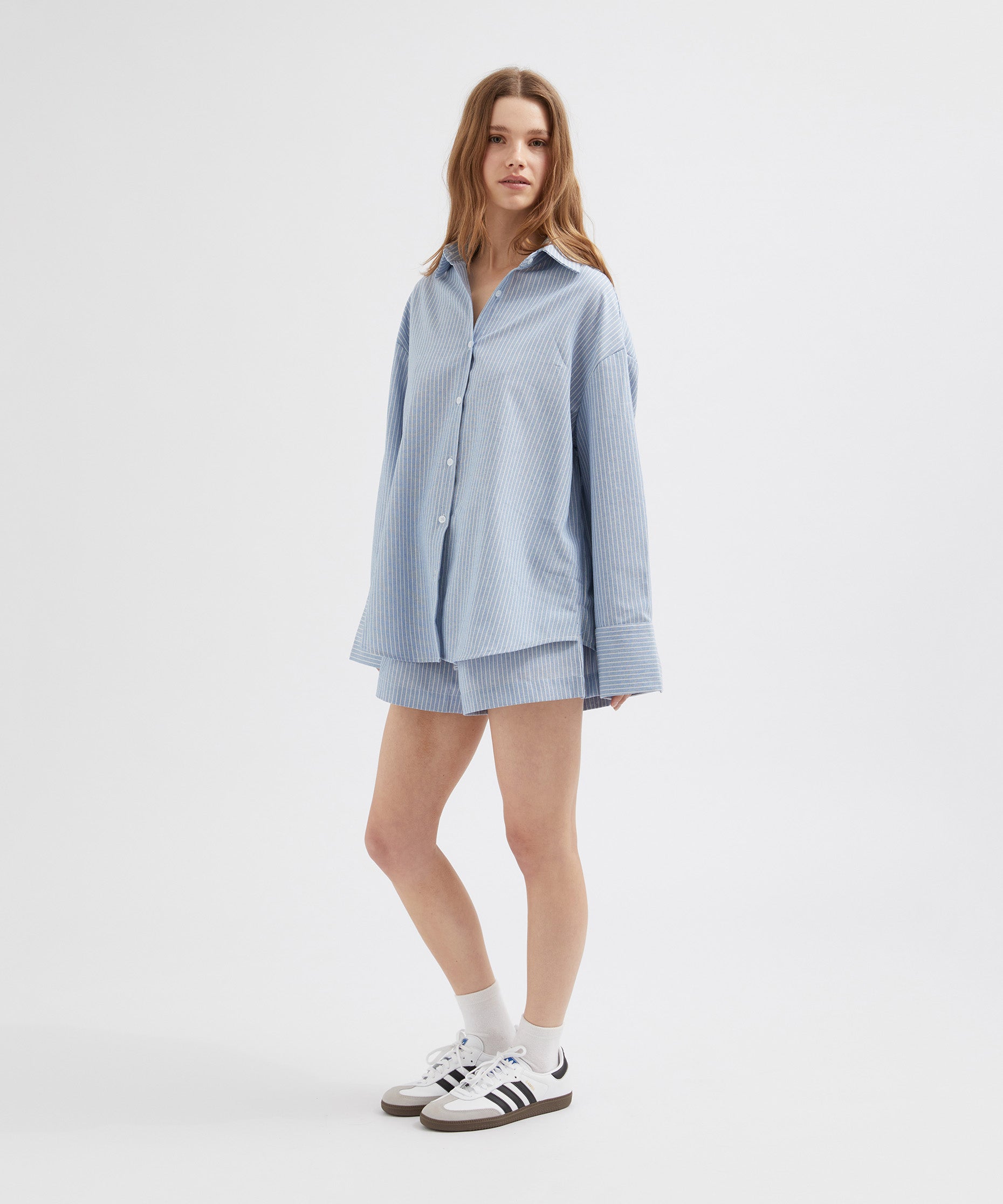 Striped Lounge Shirt - Blue Stripe