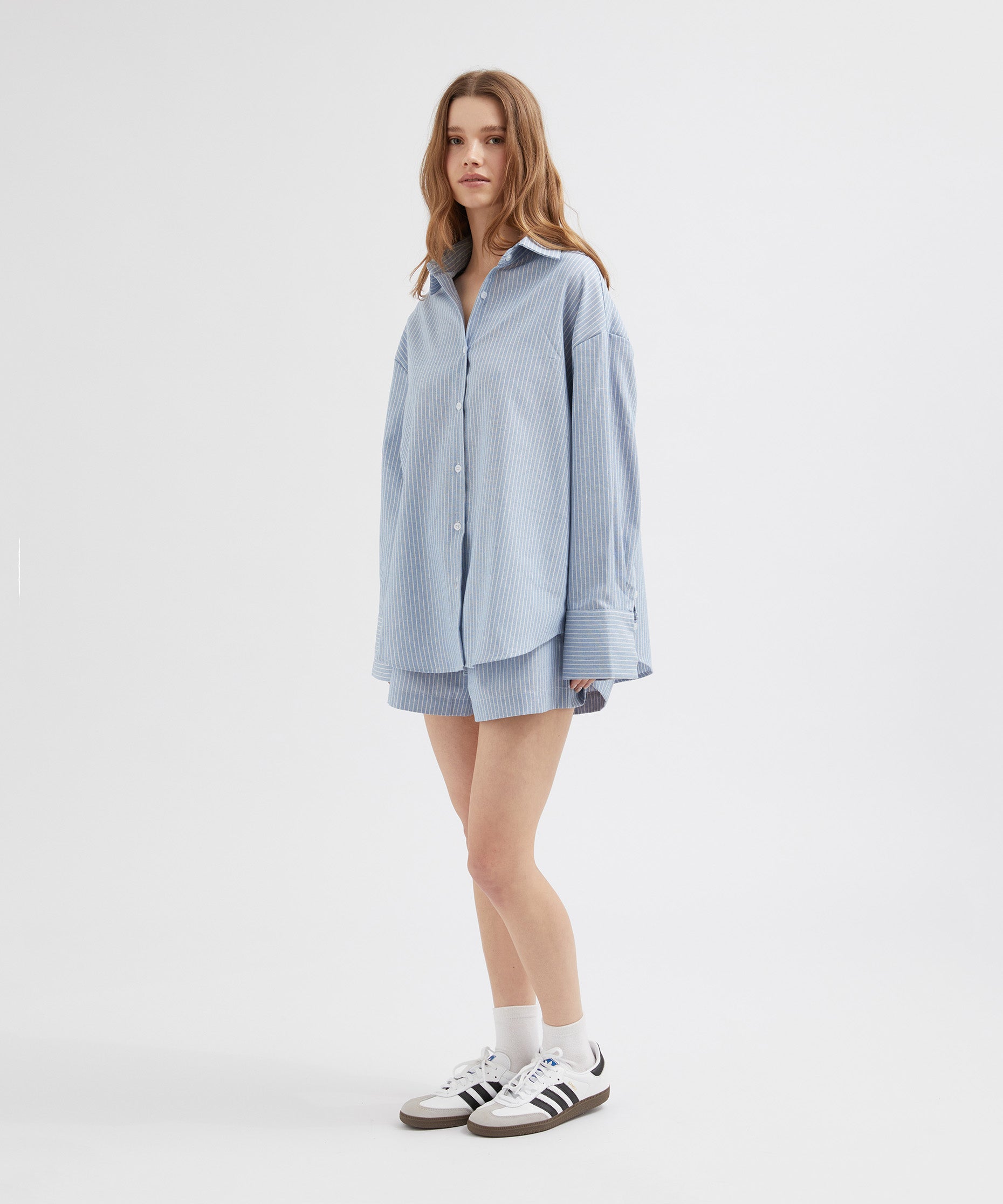 Striped Lounge Shirt - Blue Stripe