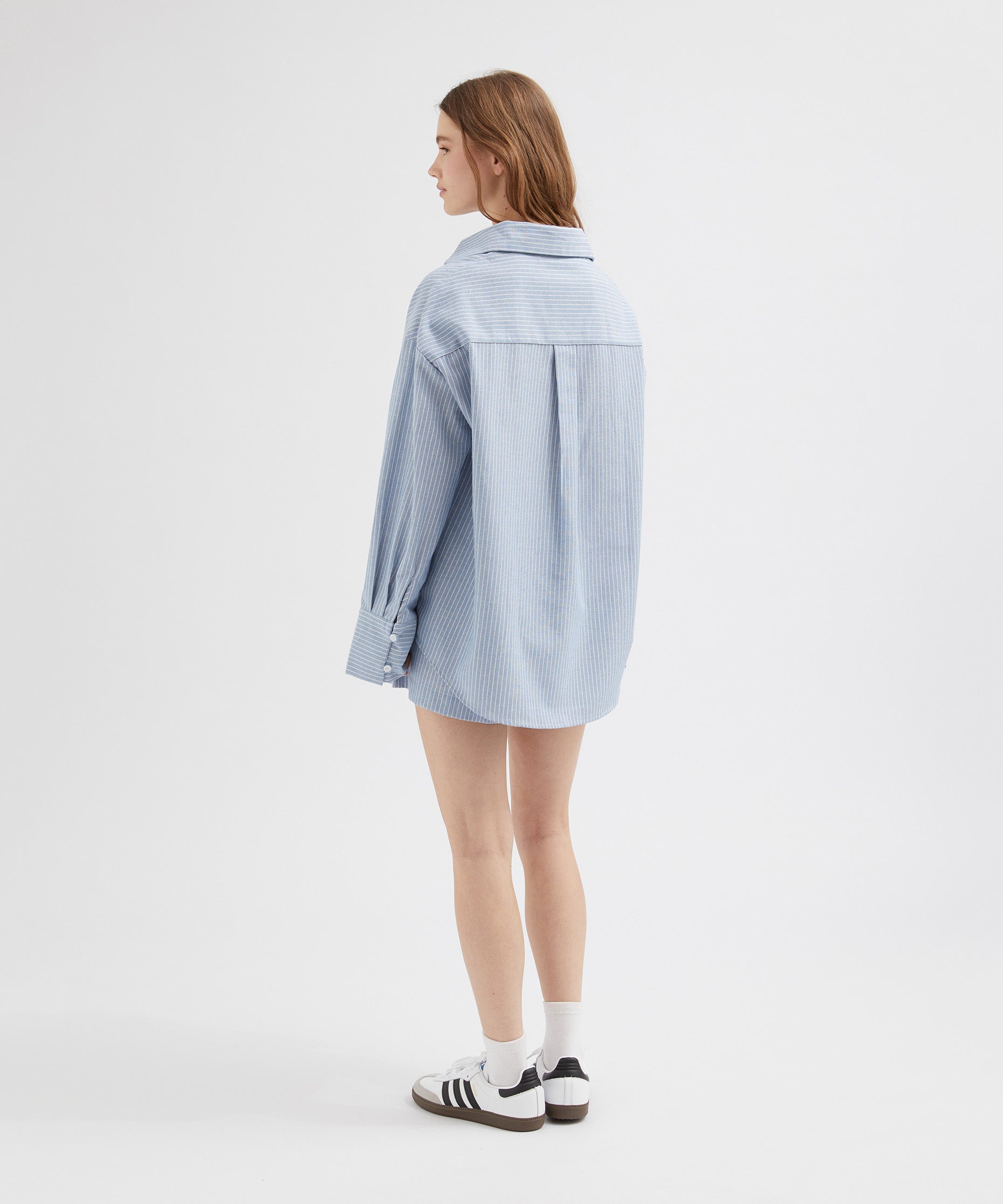 Striped Lounge Shirt - Blue Stripe