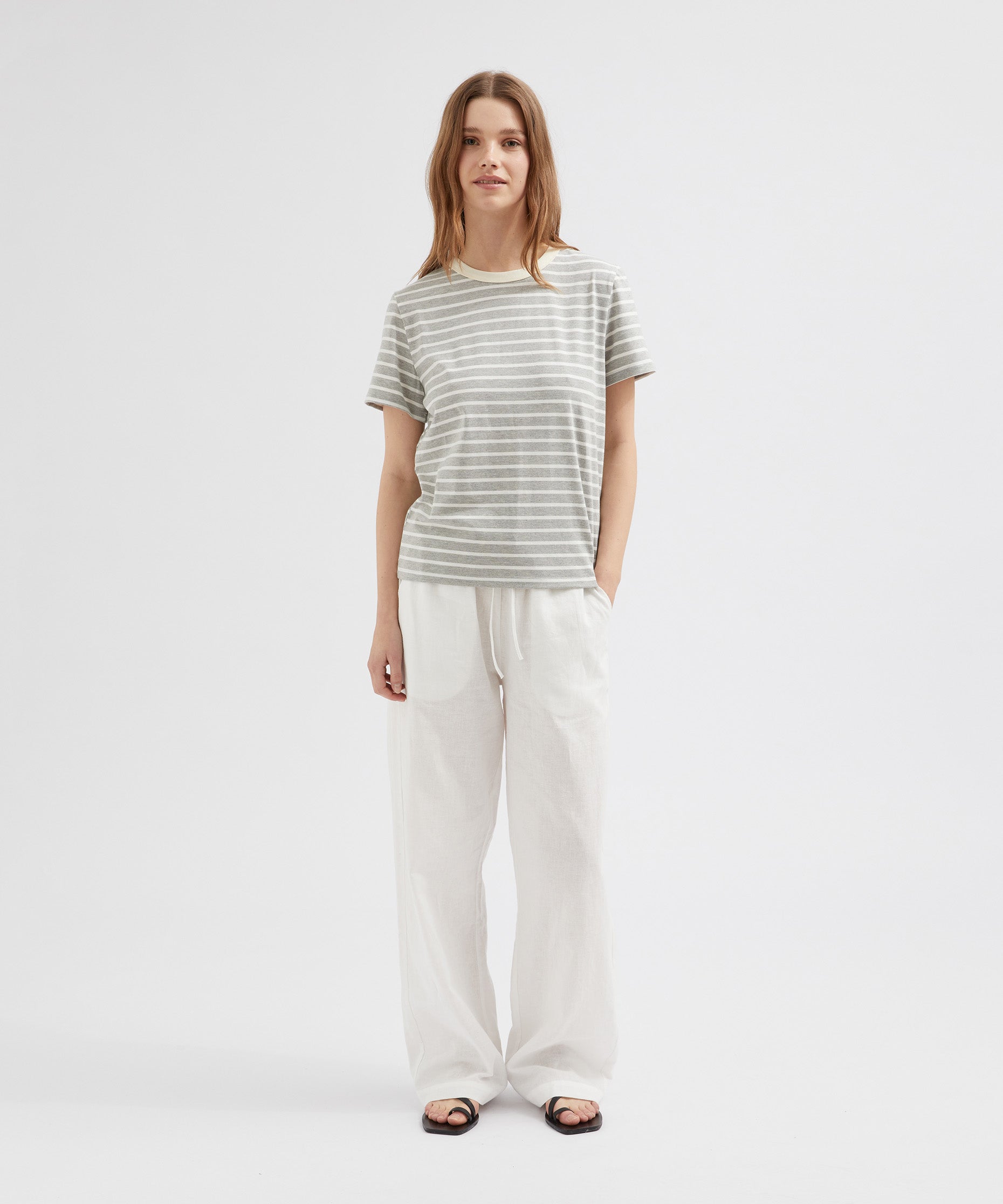 Striped Standard Tee - Striped Grey/Butter