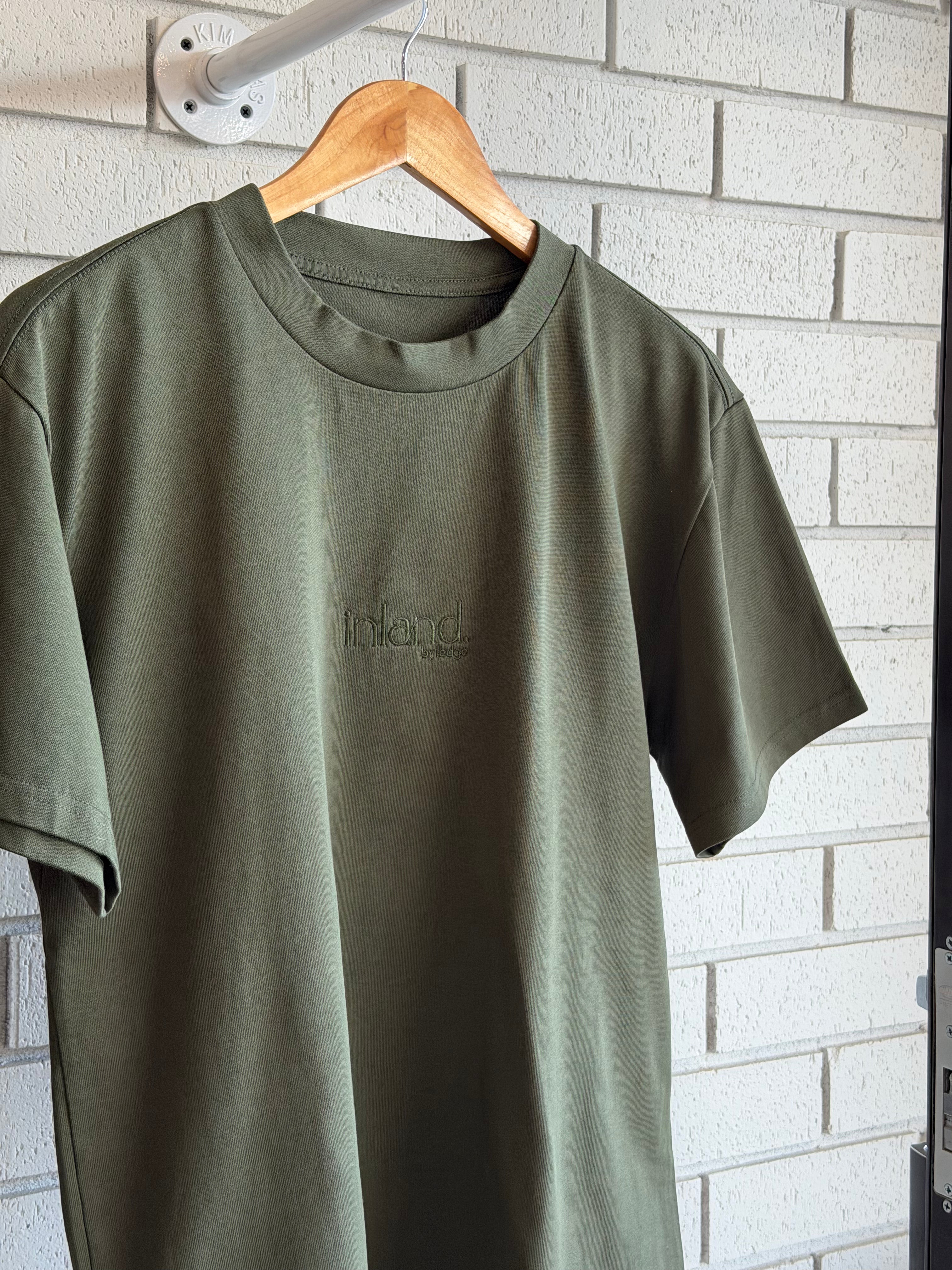 Inland by Ledge Mens Heavy Weight Tee Khaki