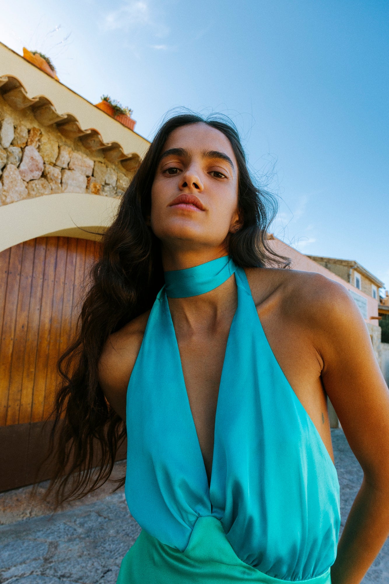 Oahu Slip Dress - Aquamarine