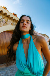 Oahu Slip Dress - Aquamarine
