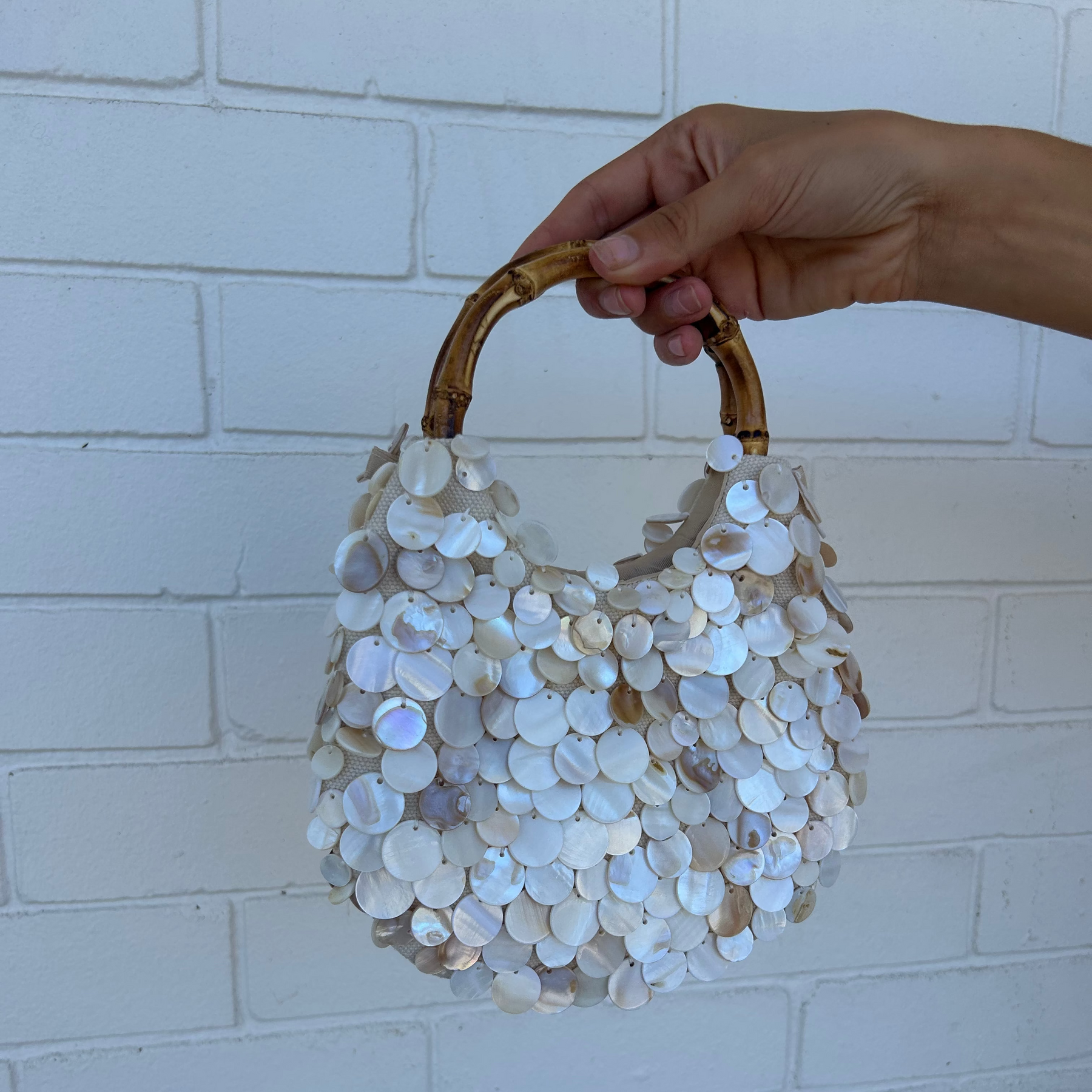 Amalfi Pearl Bamboo Bag