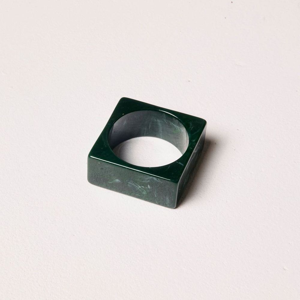 The Square Resin Bangle Emerald