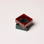 The Square Resin Bangle Emerald