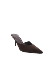 Karey Heel Dark Cacao Suede