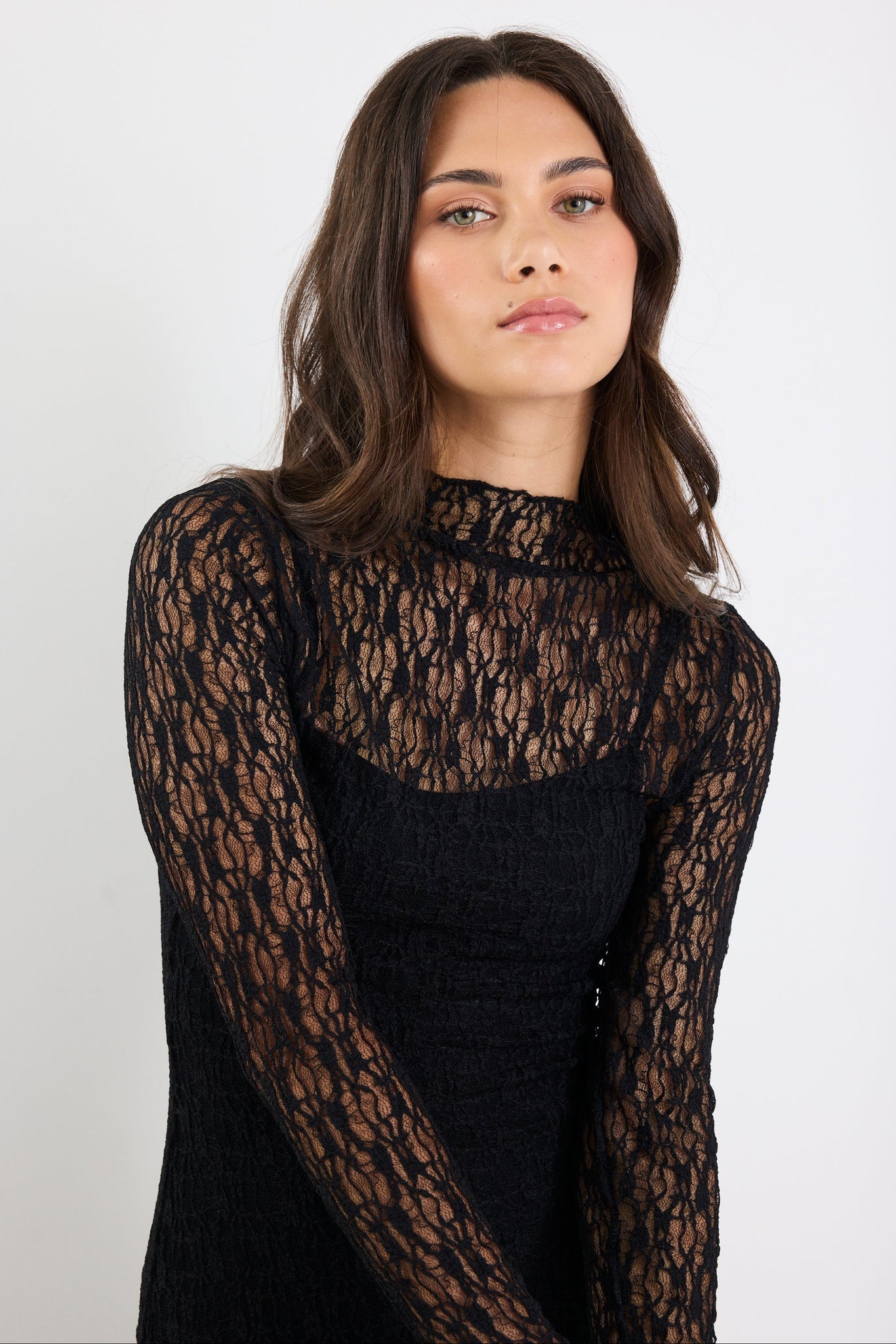 Keepsake Black Lace Long Sleeve Maxi Dress