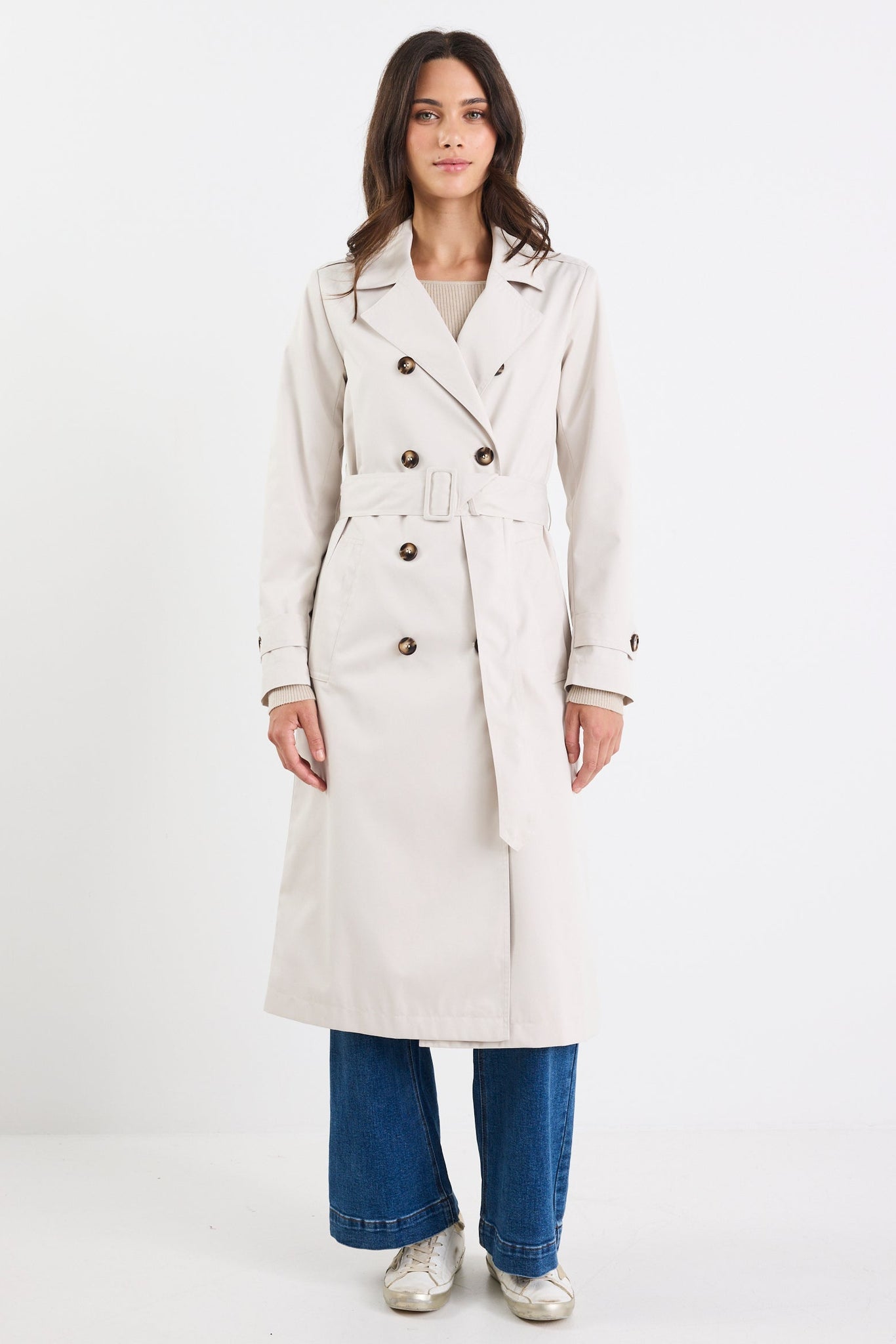 Kensington Bone Trench Coat Bone