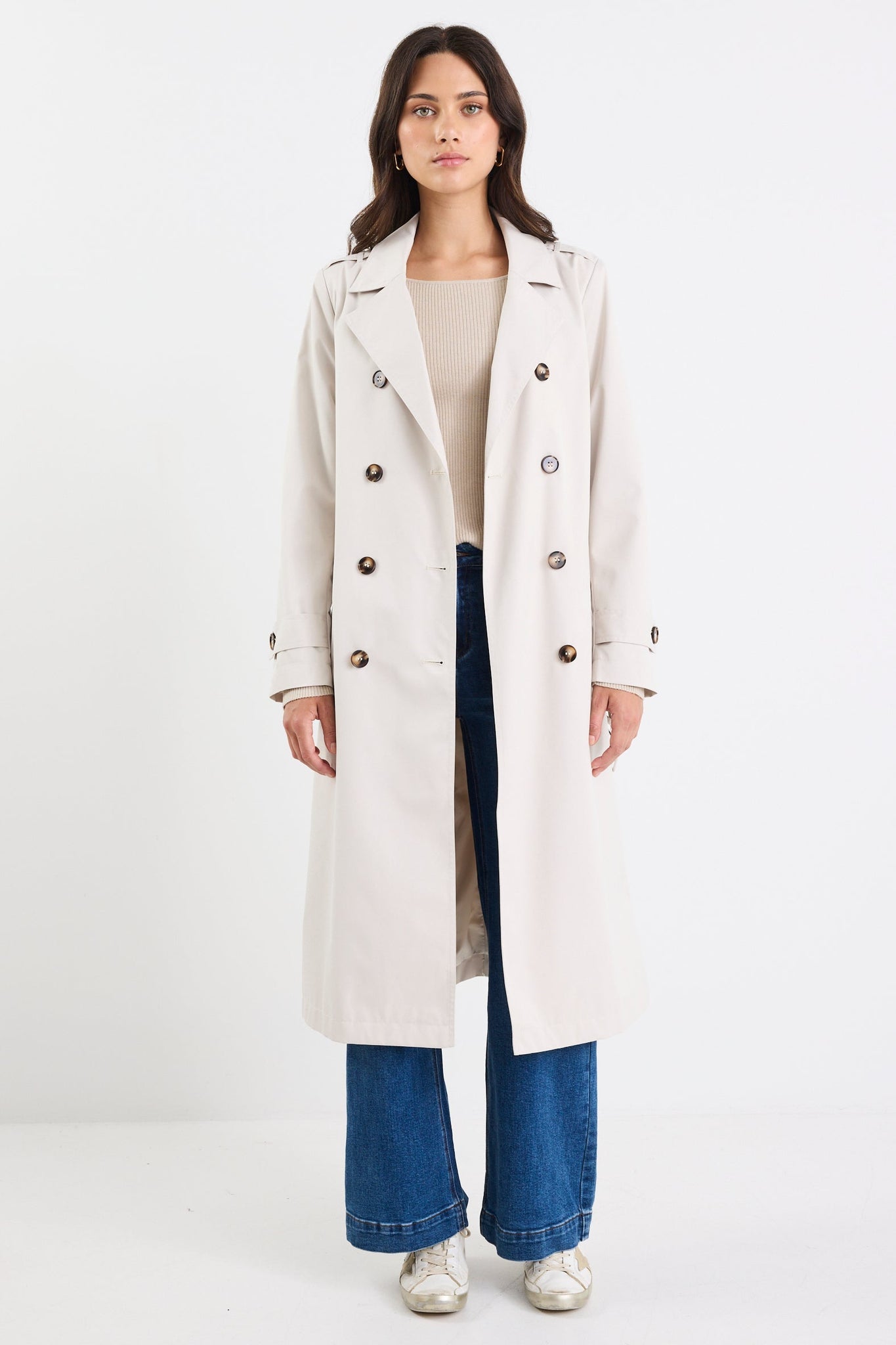Kensington Bone Trench Coat Bone
