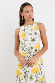 Knockout Buttercup Floral V Back Slip Dress