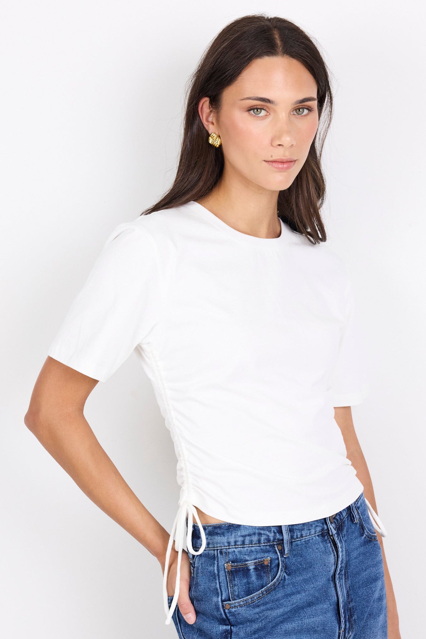 Lyrics White Tie Side Detail Tee