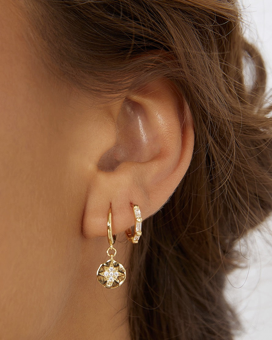 Estrella Gold & Zircon Hoop Huggies