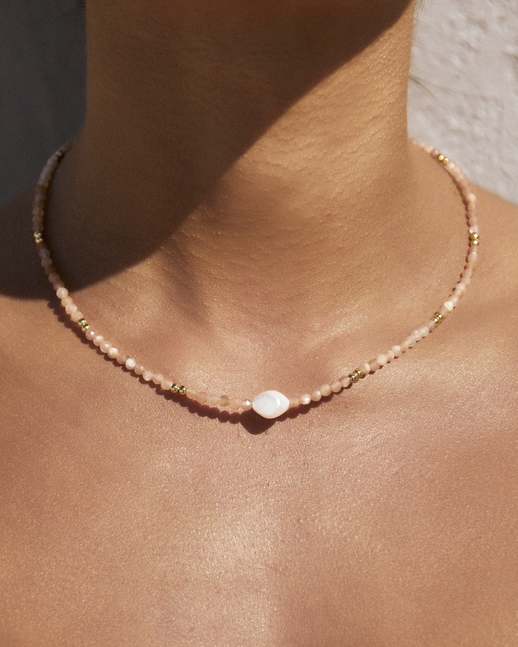Mila Gemstone Pearl Choker
