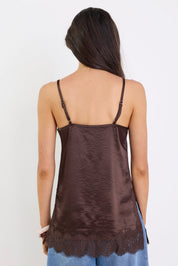 Noir Chocolate Satin Trim Cami