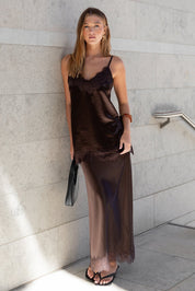 Noir Chocolate Satin Trim Cami