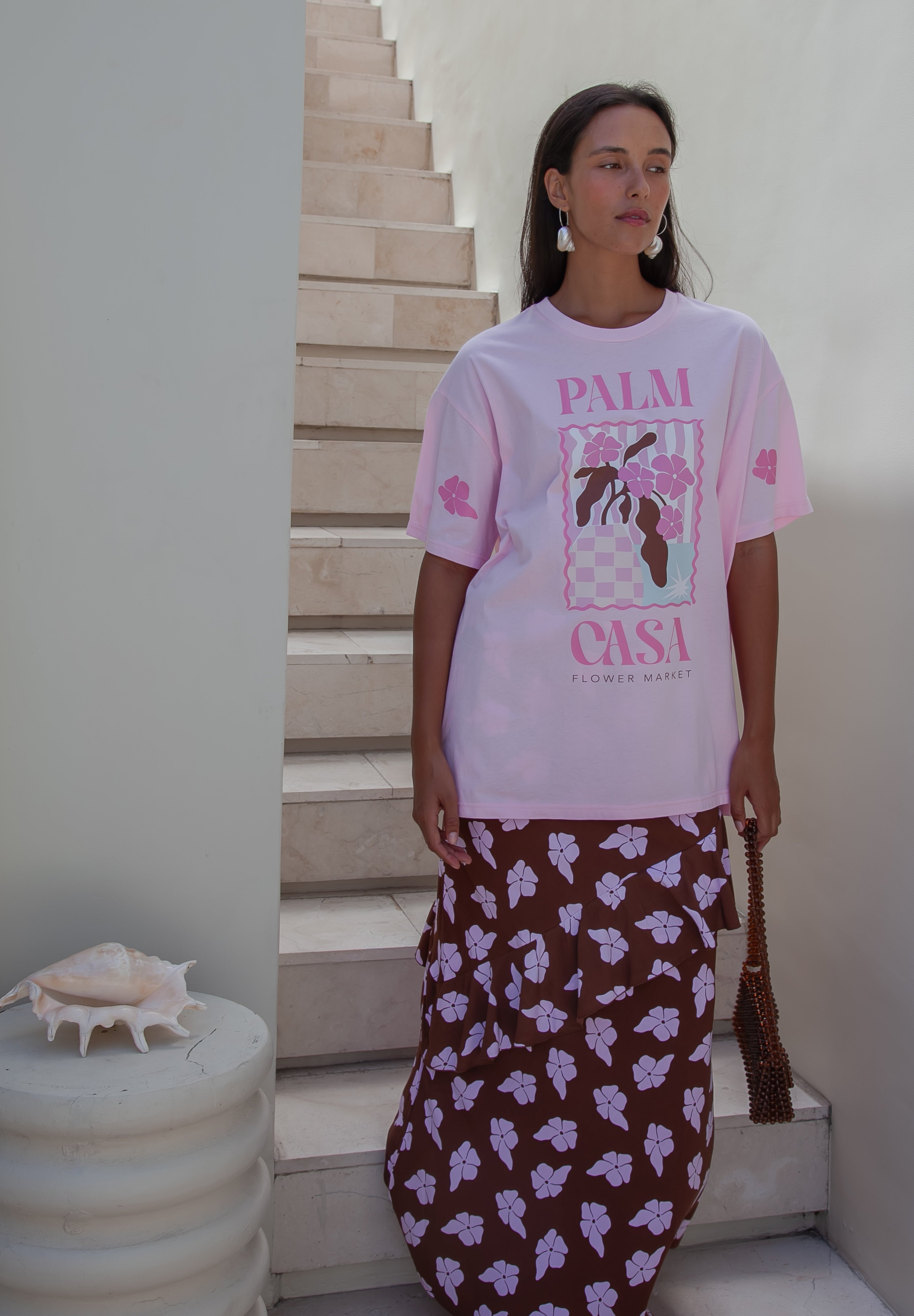 Flower Market T-shirt Pink
