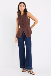 Polarity Chocolate Crew Neck Fitted Vest