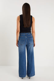 Zoey Marine Blue High Rise Pocket Jean