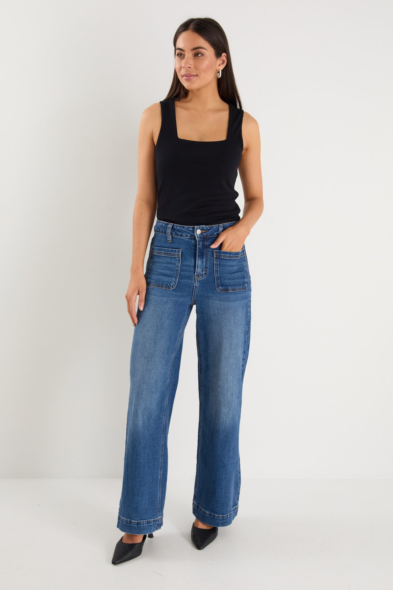Zoey Marine Blue High Rise Pocket Jean