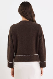 Quest Chocolate Contrast Detail Jumper